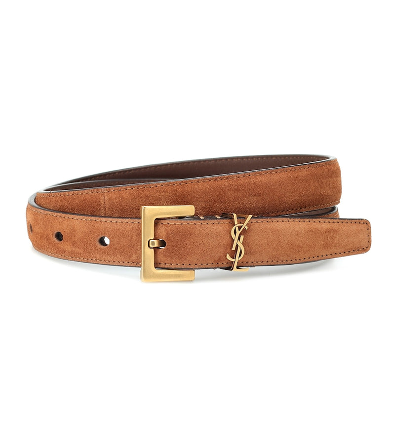 Saint Laurent Cassandre 20 suede belt