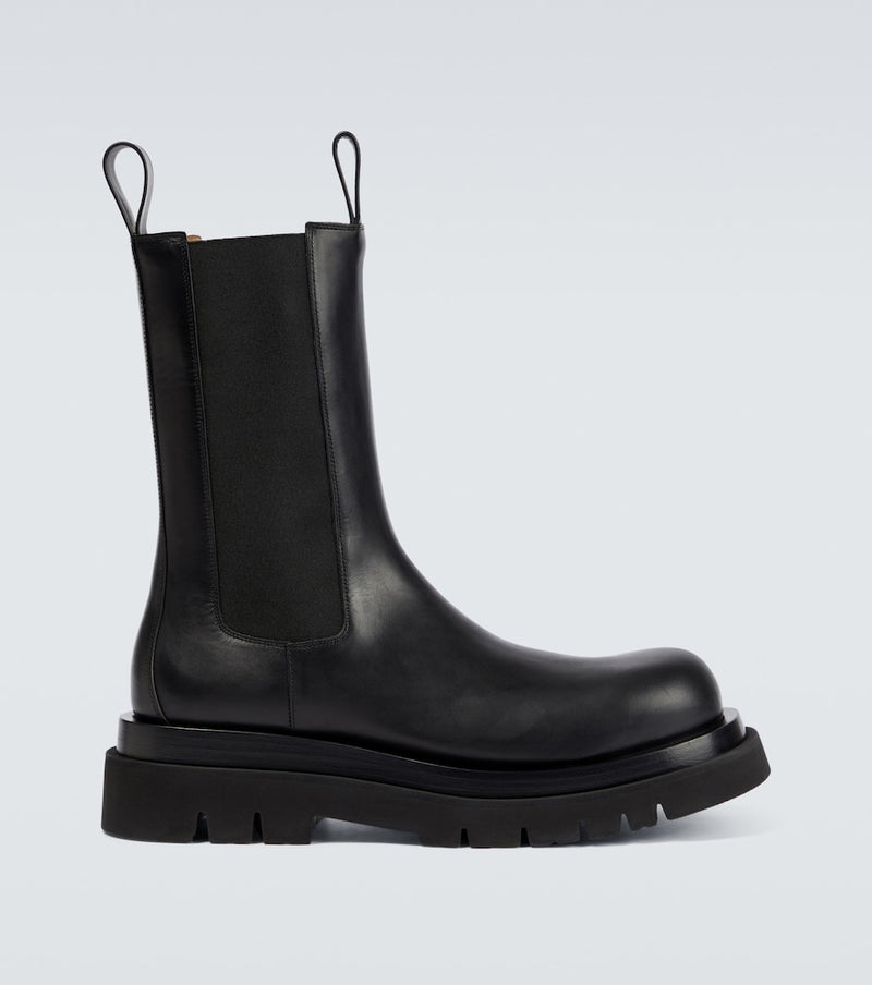 Bottega Veneta Lug leather ankle boots in Black