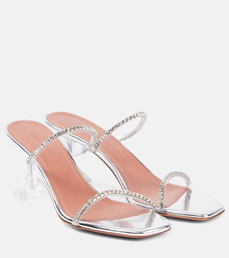 Amina Muaddi Gilda embellished PVC mules