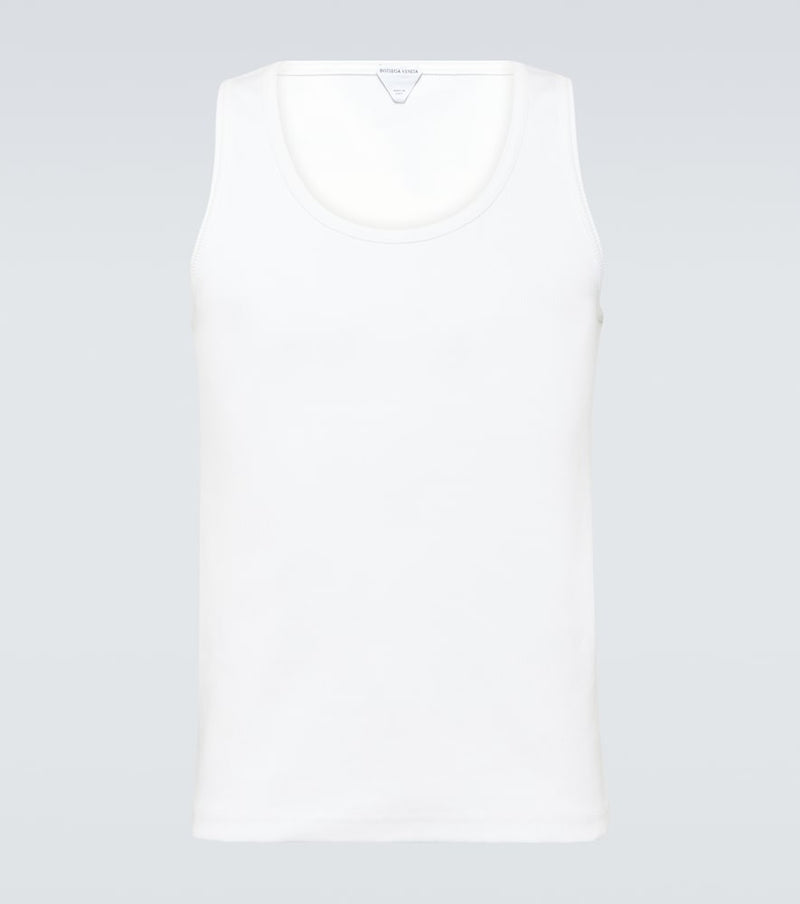 Bottega Veneta Ribbed-knit cotton-blend tank top