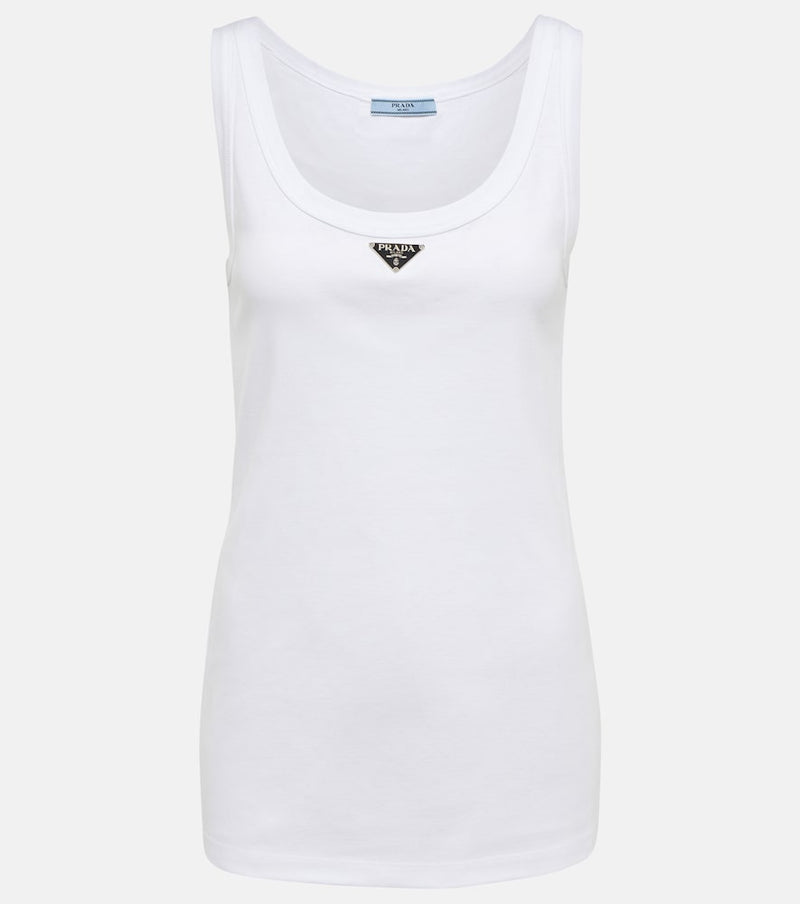 Prada Logo cotton tank top
