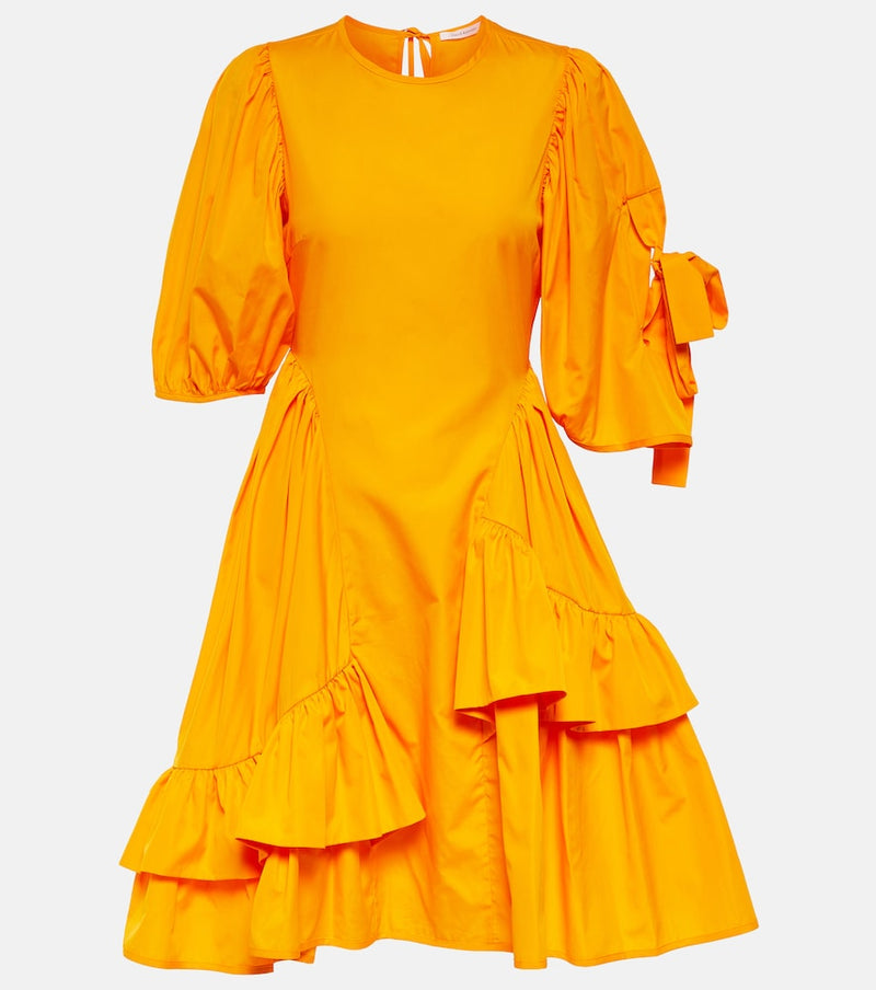 Cecilie Bahnsen Cotton minidress in Tangerine