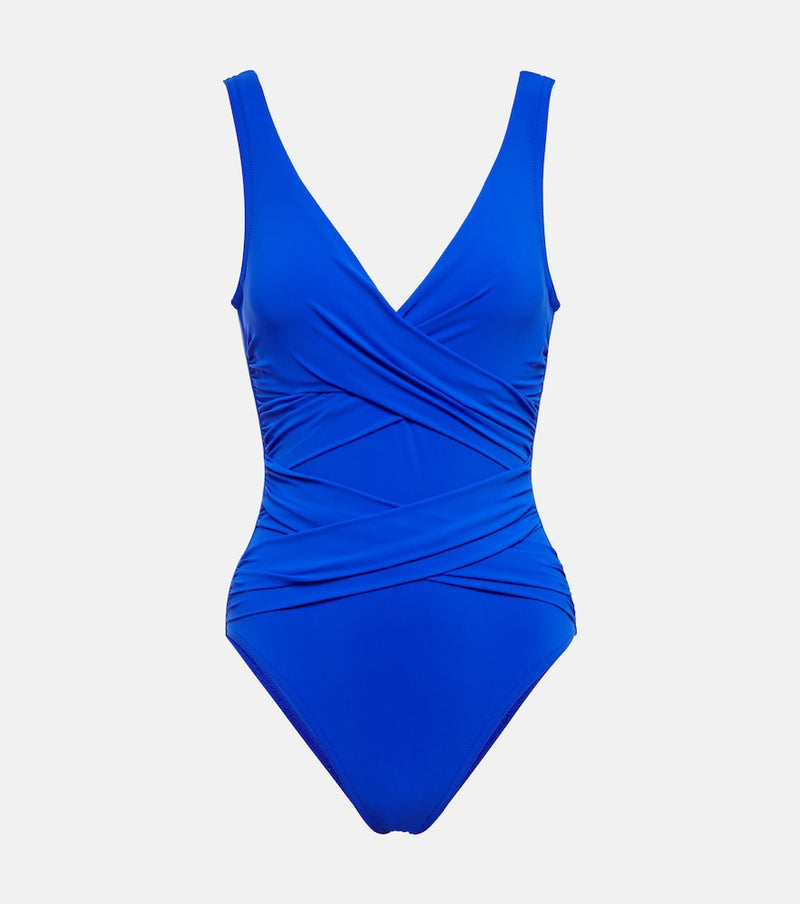 Karla Colletto Smart ruched swimsuit in Cobalt