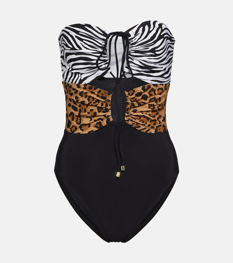 Karla Colletto Printed halterneck swimsuit