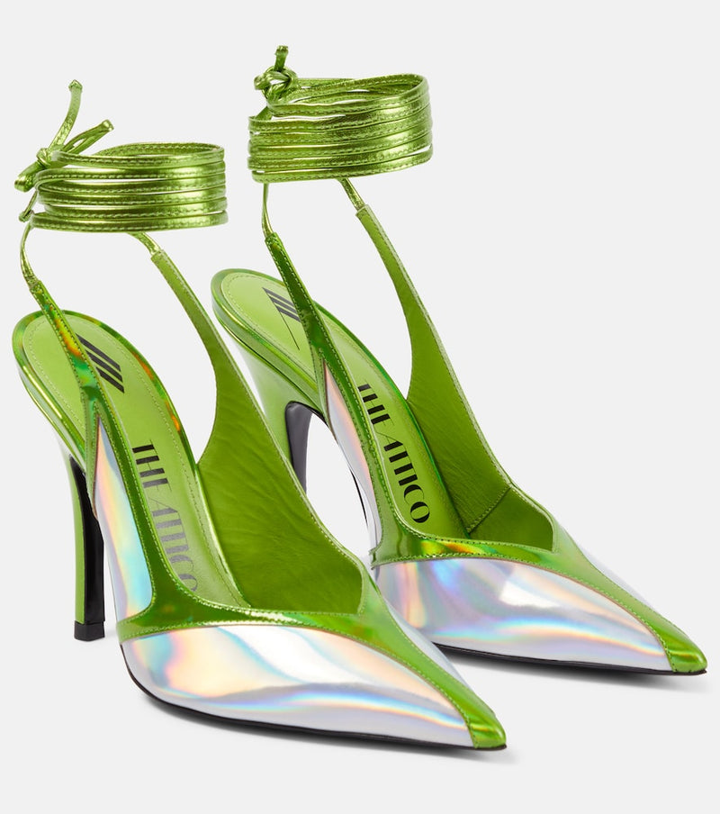 The Attico Venus leather pumps in Acid