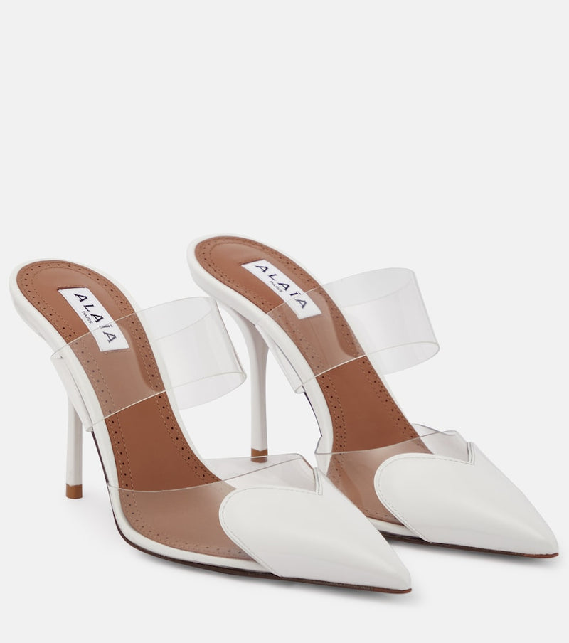 Alaia Cour patent leather and PU mules