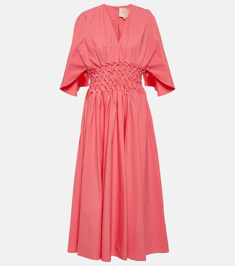 Roksanda Esti cotton poplin midi dress in Amaranth