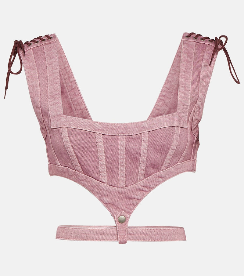 Jean Paul Gaultier x KNWLS cutout denim corset top