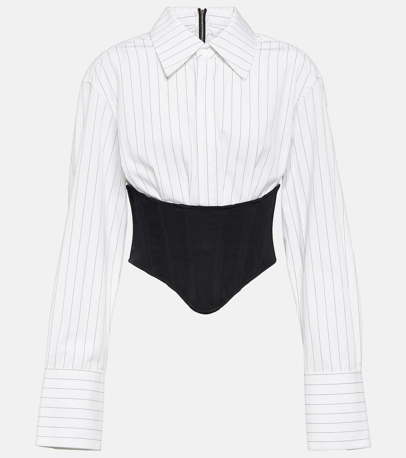 Dion Lee Corset striped cotton shirt