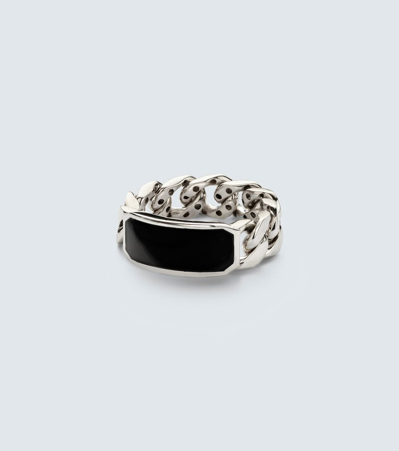 Shay Jewelry ID Link 18kt white gold ring with onyx