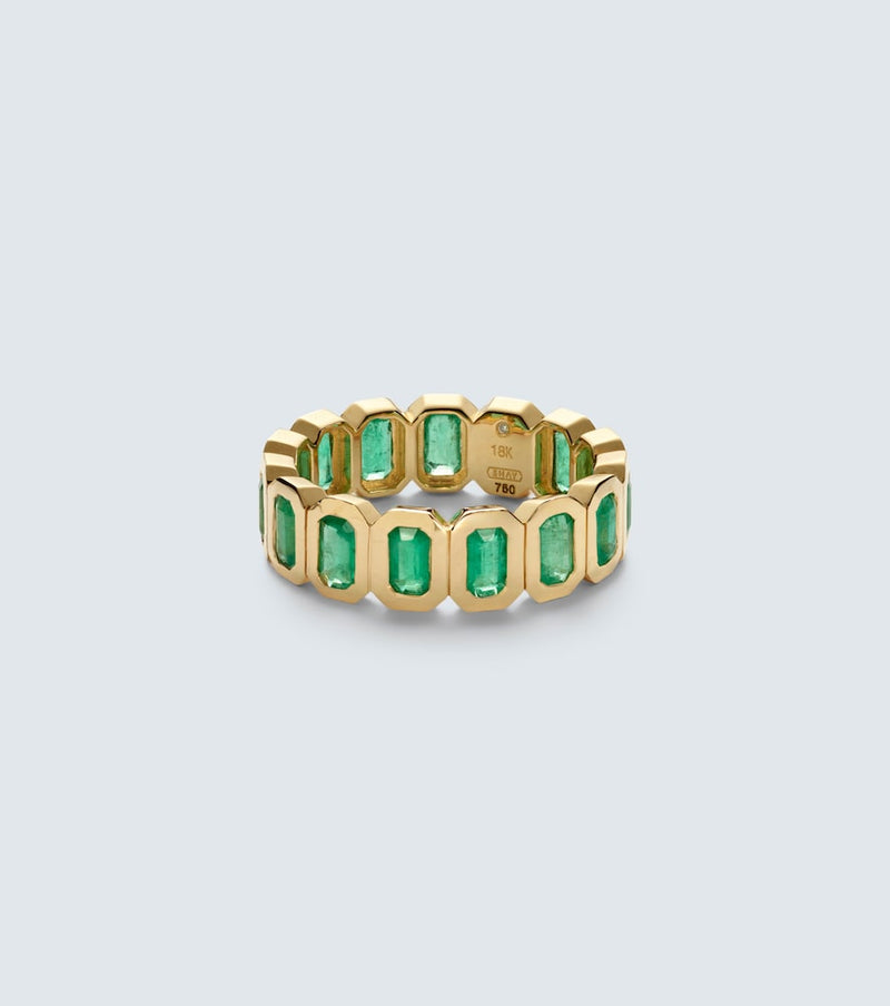 Shay Jewelry 18kt gold ring with emeralds