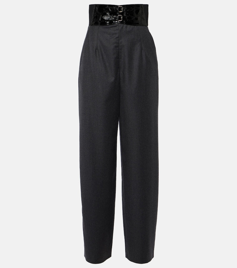 Alaia High-rise virgin wool straight pants