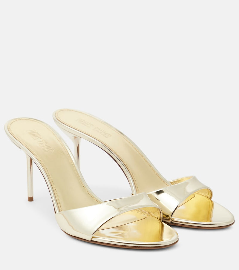 Paris Texas Lidia metallic leather mules