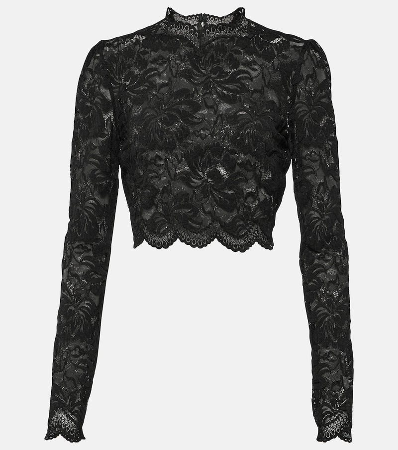 Rabanne Floral lace top in Black
