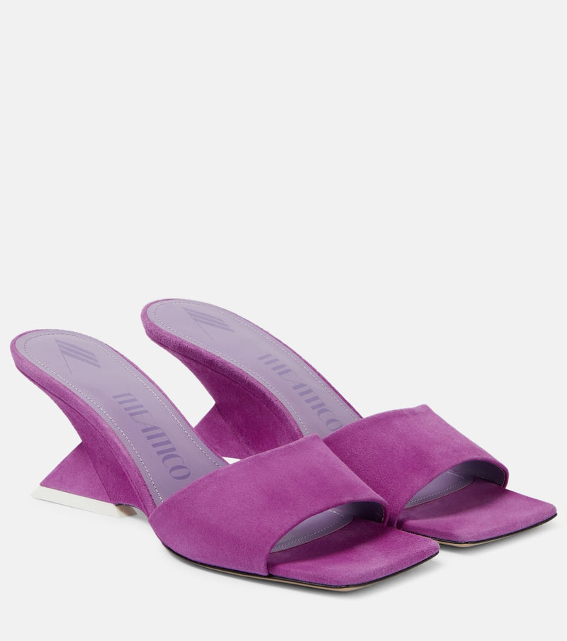 The Attico Cheope 60 suede mules in Violet