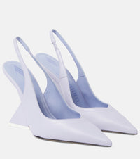 The Attico Cheope 105 leather slingback pumps