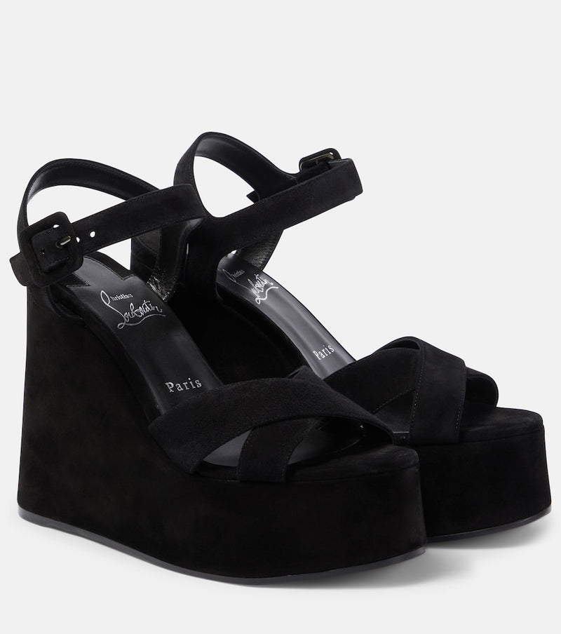 Christian Louboutin Supramariza 130 velvet wedge sandals