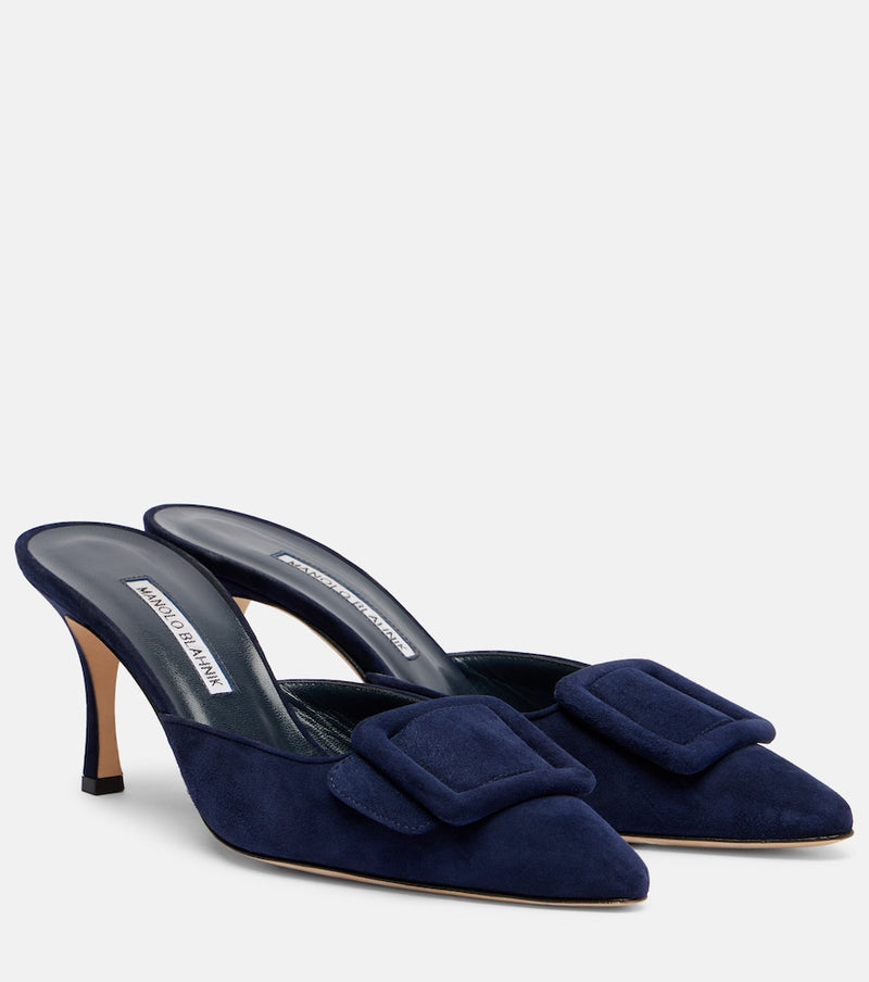Manolo Blahnik Maysale 70 suede mules
