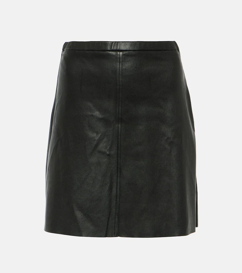 Stouls Lucie leather skirt in Noir