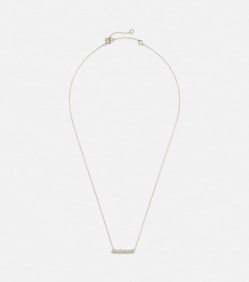 Stone and Strand Hey Mama 10kt gold necklace with diamonds