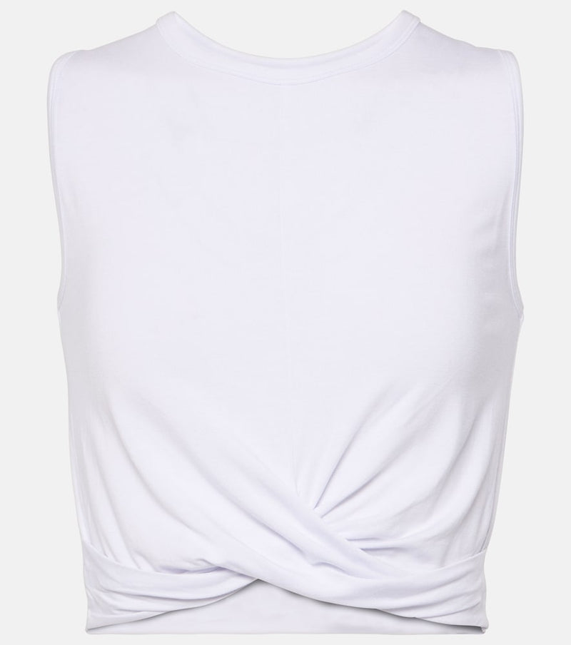 Alo Yoga Cover draped jersey crop top