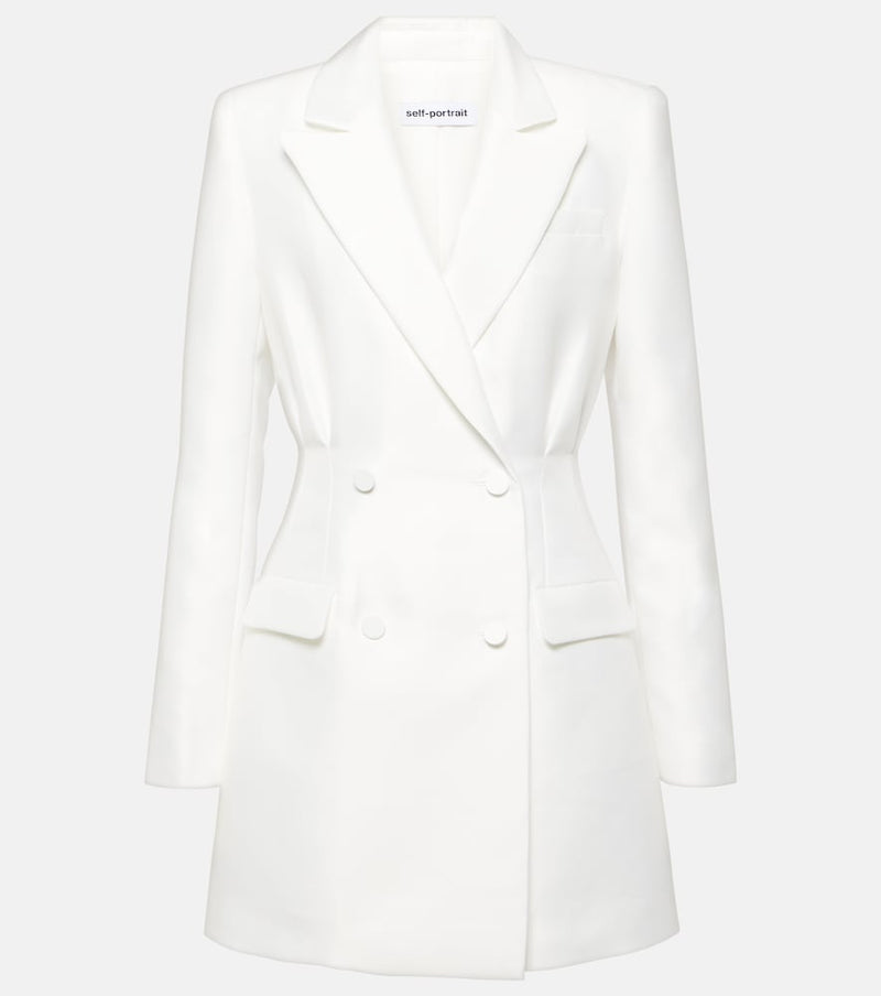 Self-Portrait Double-breasted taffeta blazer dress