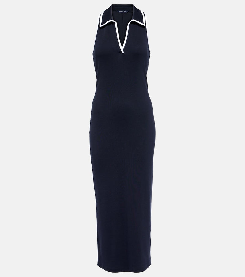 Veronica Beard Darien cotton-blend polo dress in Navy