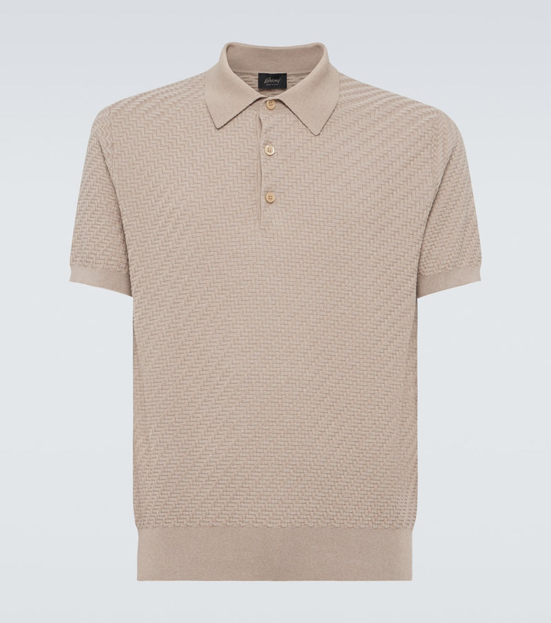 Brioni Cotton, silk and cashmere polo shirt