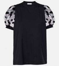 Nina Ricci Polka dot tulle and jersey T-shirt