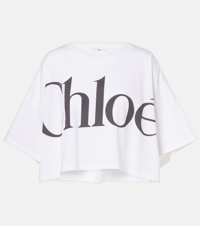 Chloe Logo cropped cotton jersey T-shirt