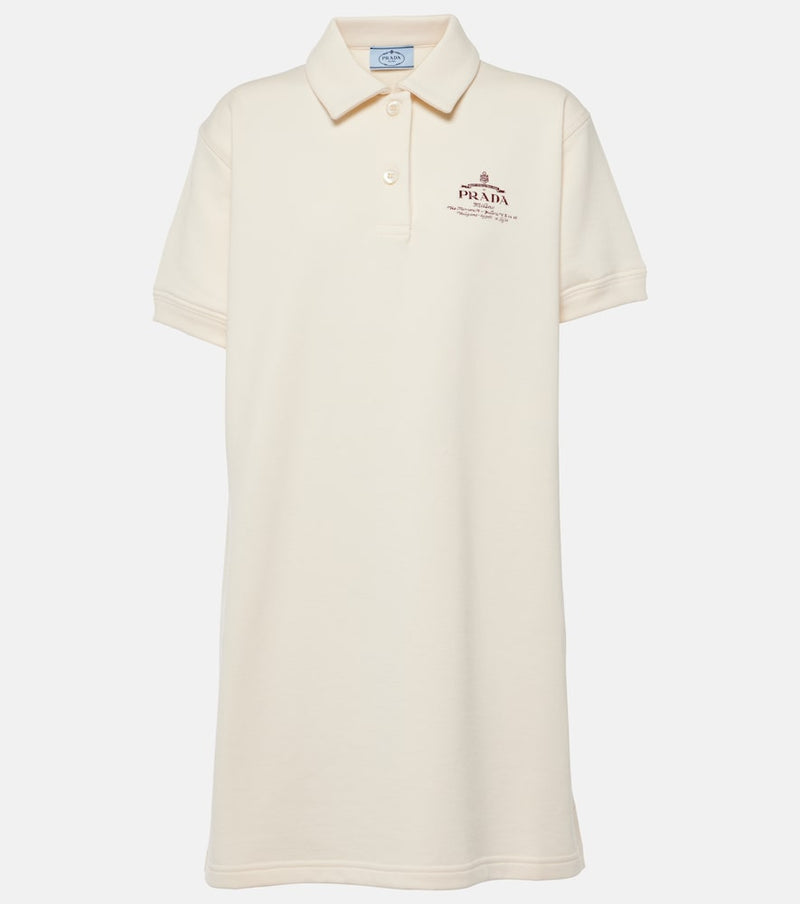 Prada Logo cotton fleece polo dress