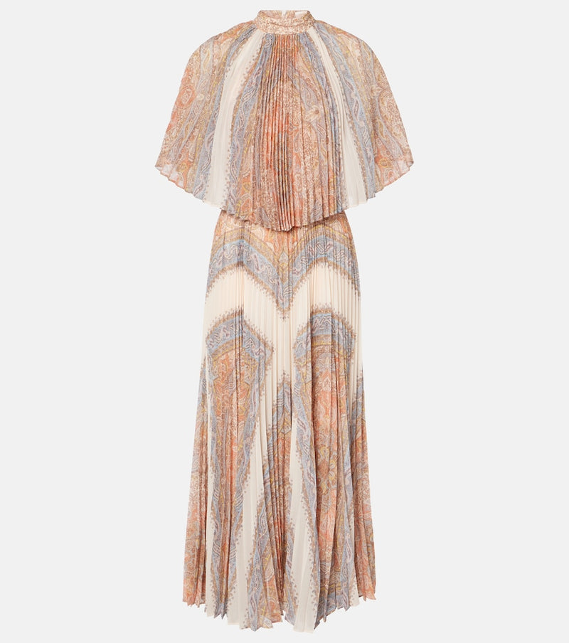 Zimmermann Illustration Sunray paisley caped midi dress