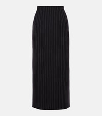 Wardrobe. NYC Contour pinstripe wool midi skirt