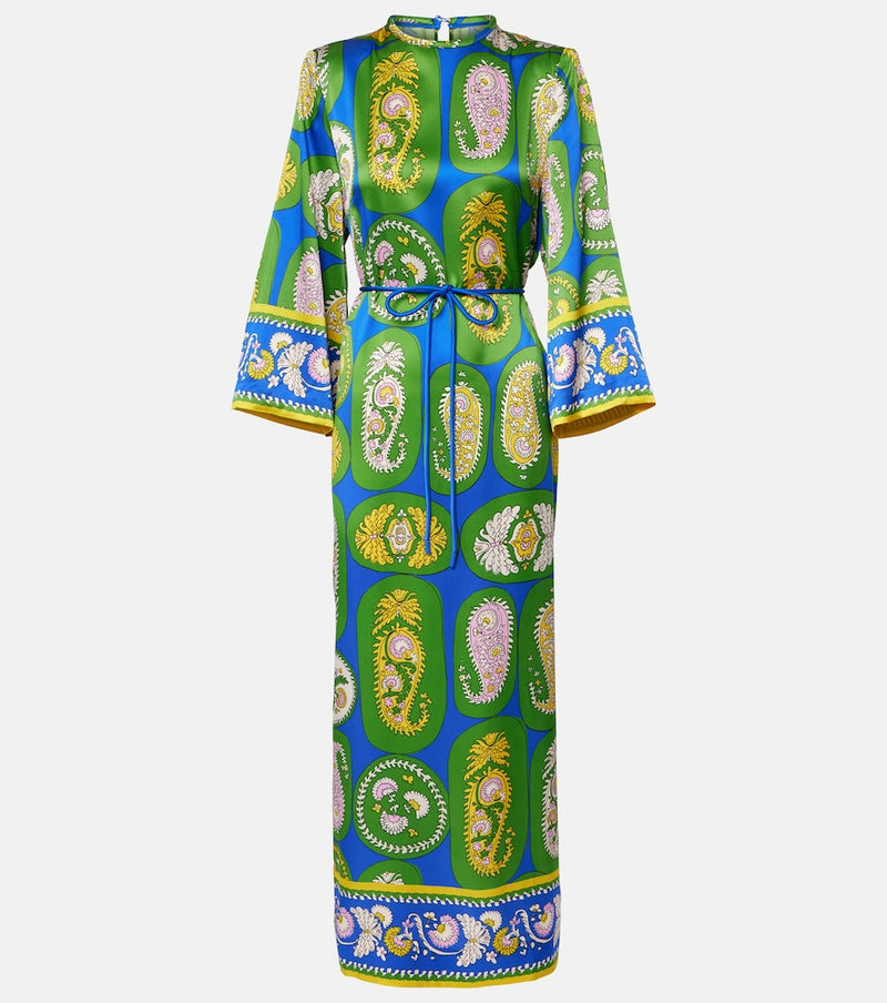 Alemais Printed silk satin maxi dress