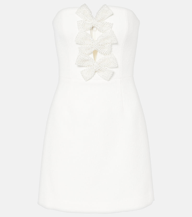Rebecca Vallance Alicia recut embellished bustier dress in Ivory