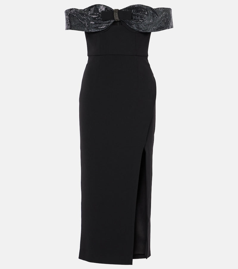 Self-Portrait Strapless embellished midi dress
