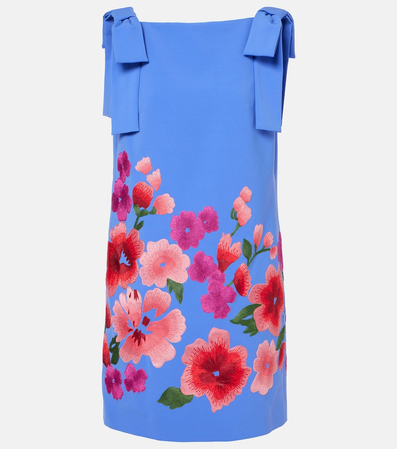 Carolina Herrera Floral embroidered crepe minidress