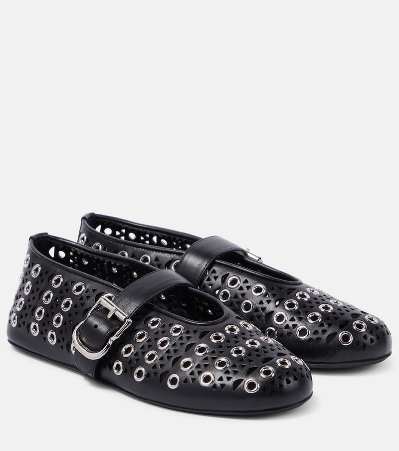 Alaia Vienne embellished leather ballet flats
