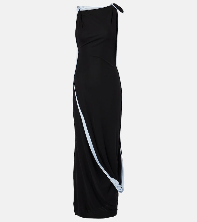Victoria Beckham Asymmetric draped jersey midi dress