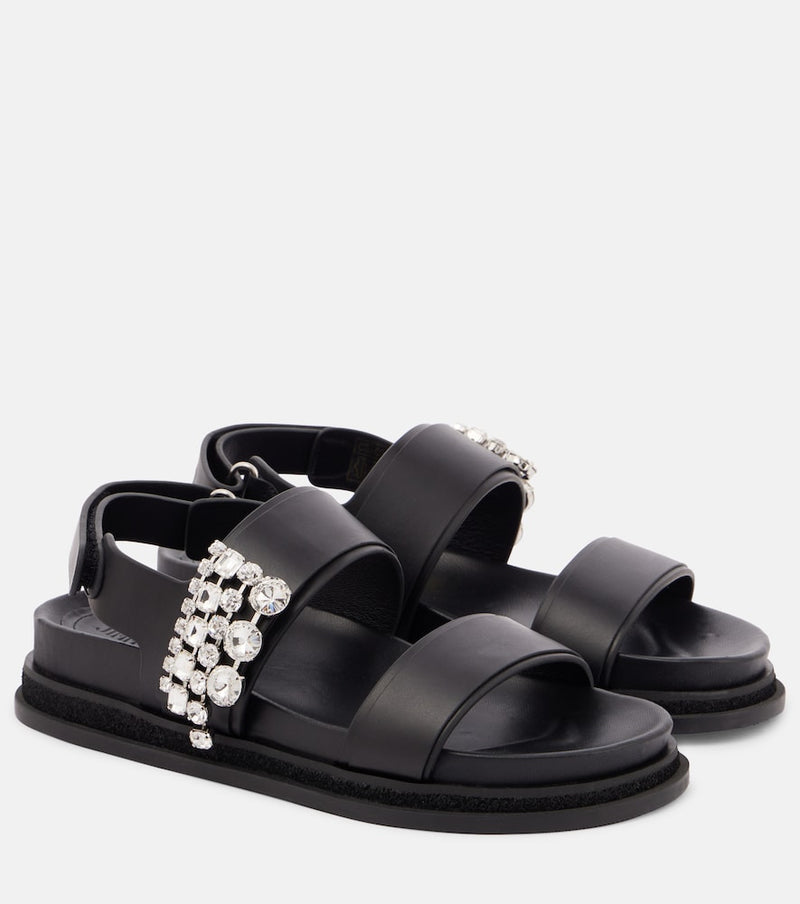 Jimmy Choo Verity embellished leather sandals in Ivory Glow