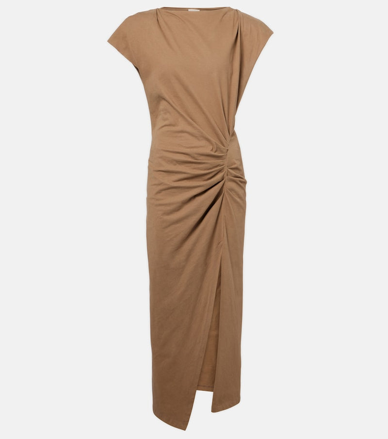 Isabel Marant Nadela gathered cotton jersey maxi dress