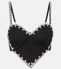 Area Heart crystal-embellished crop top