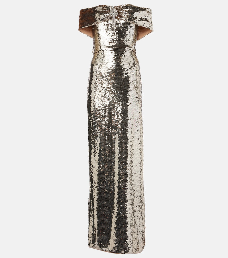 Self-Portrait Sequined cutout maxi dress