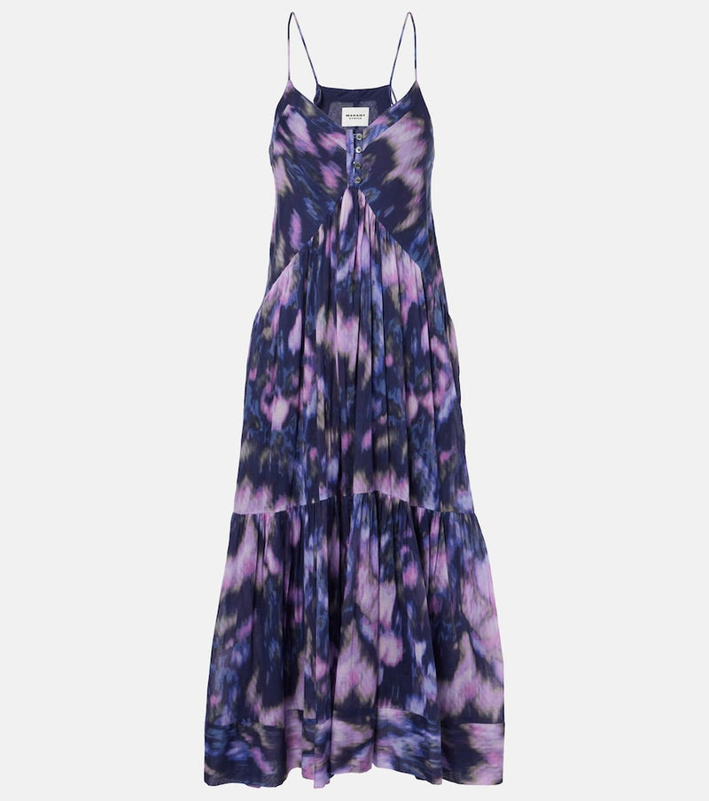 Marant Etoile Sabba printed cotton maxi dress in Purple