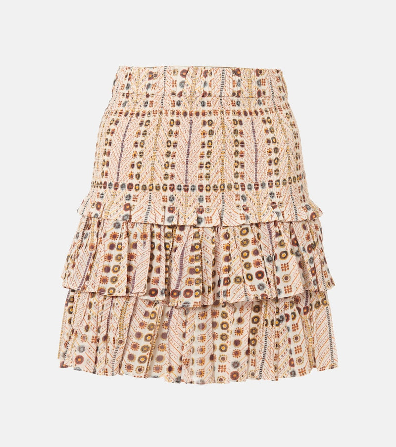 Marant Etoile Naomi printed cotton voile miniskirt in Ecru