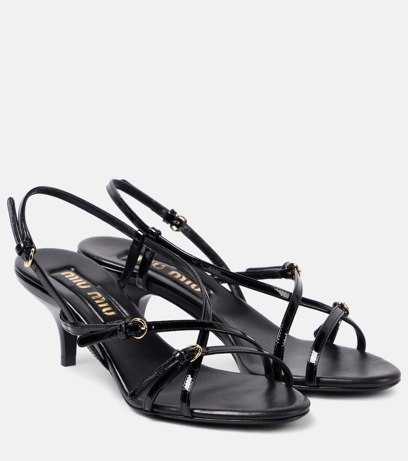 Miu Miu 55 patent leather sandals