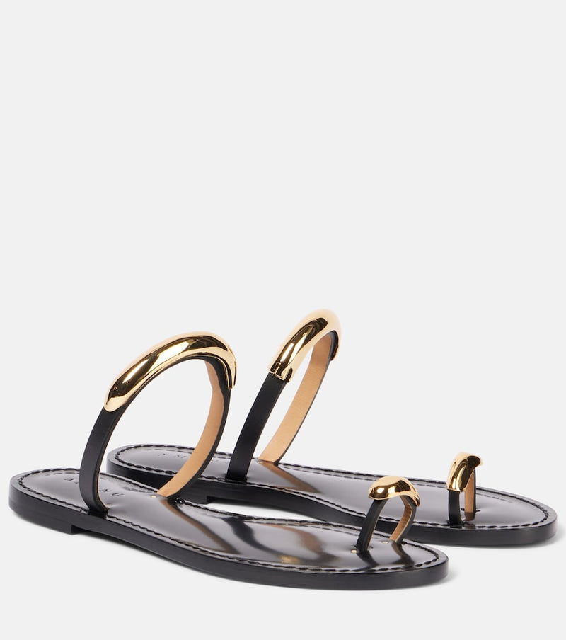 Amanu Samburu leather sandals in Black
