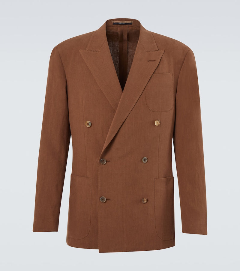 Dunhill Double-breasted linen blazer