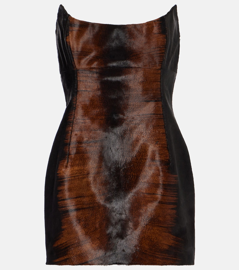 Magda Butrym Calfhair bustier dress