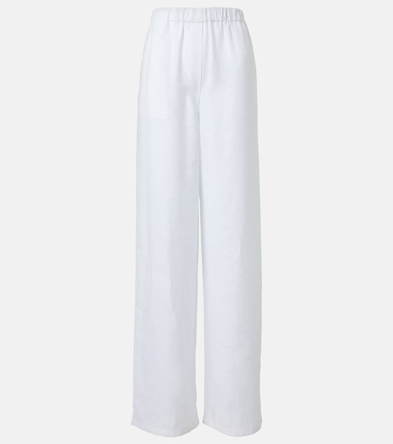 Loro Piana Valerio high-rise linen wide-leg pants